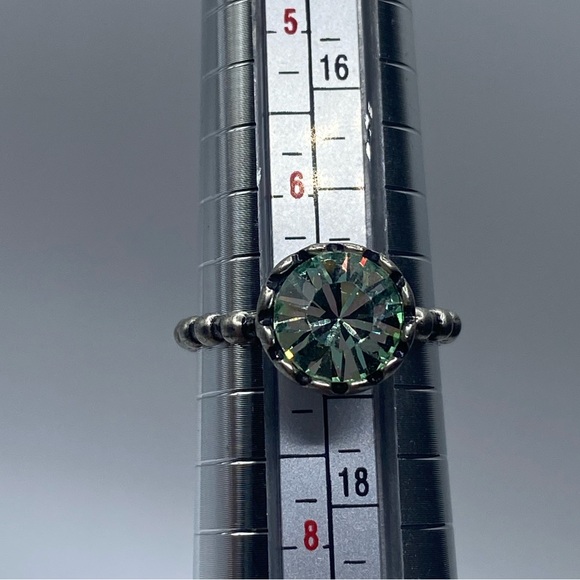 Club Monaco Set of 5 Stacking Pastel Jewel Rings Size 7 - Picture 3 of 6